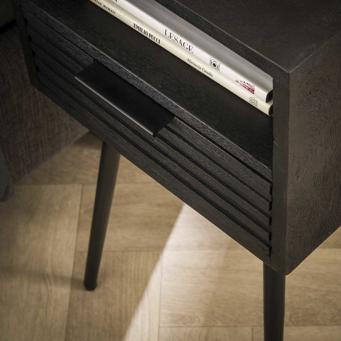 Dimehouse Nachtkastje Zwart Hazel Mangohout 1 Lade