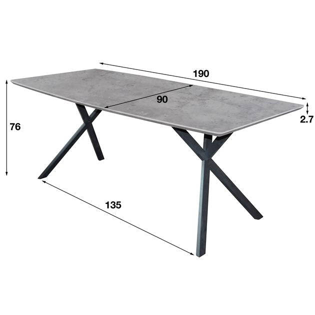 Dimehouse Ovale Eettafel Hanna Betonlook 190x90 Cm