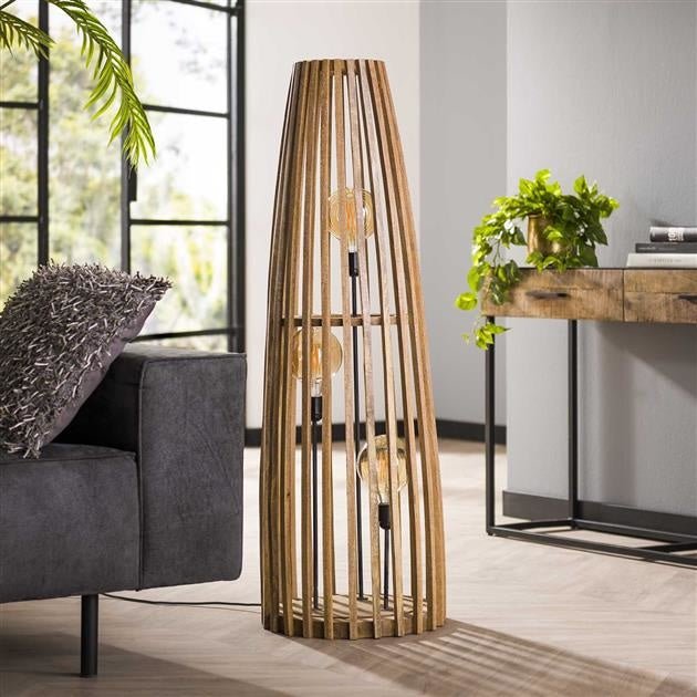 Dimehouse Ovale Vloerlamp Elias Mangohout 3-lichts