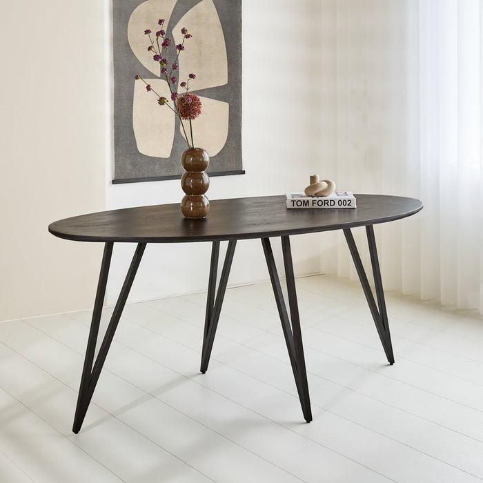 Dimehouse Ovale Zwarte Eettafel Cesar Mangohout