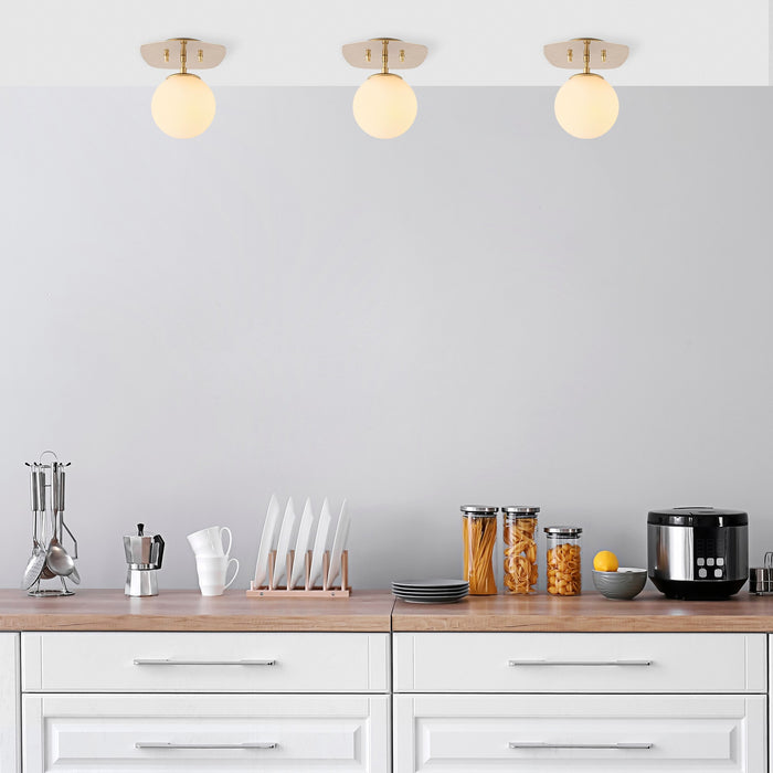 Dimehouse Plafondlamp 1-lichts Goud Glas Axel