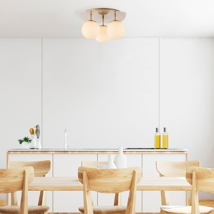 Dimehouse Plafondlamp 3-lichts Goud Glas Axel