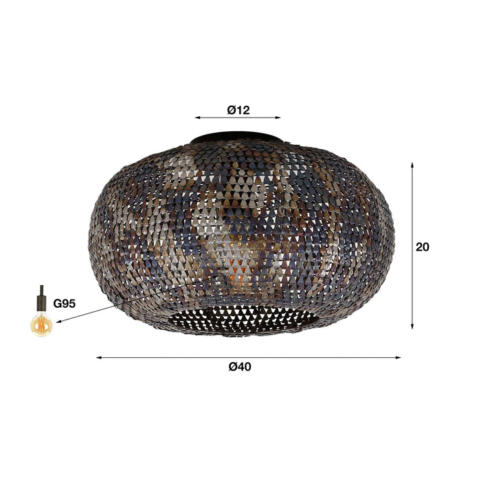Dimehouse Plafondlamp Alfie Metaal Zwart Bruin