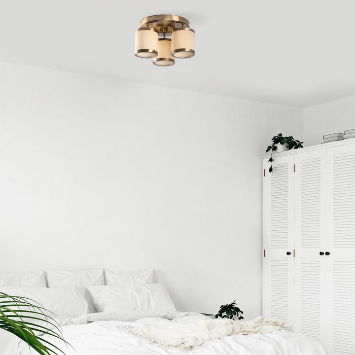 Dimehouse Plafondlamp Bronskleurig Stof Frost