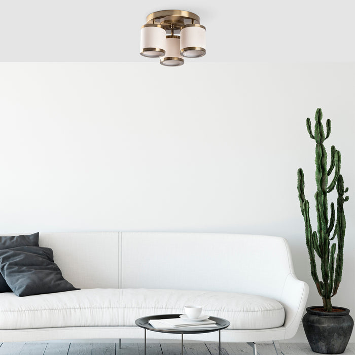 dimehouse Plafondlamp Bronskleurig Stof Frost