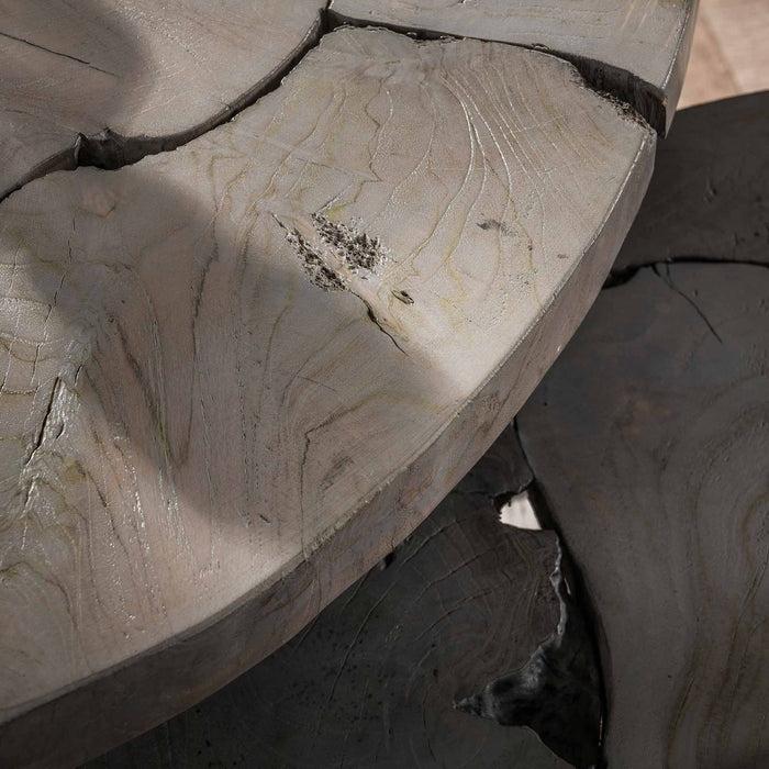 Dimehouse Ronde Salontafel Set Mase Teakhout Grijs