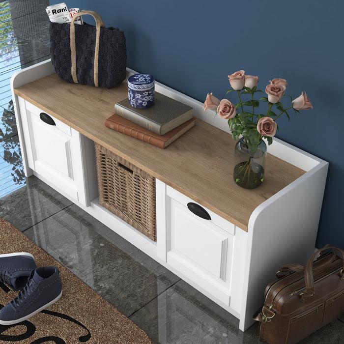 Dimehouse Schoenenkast Samos Wit Walnoot Melamine