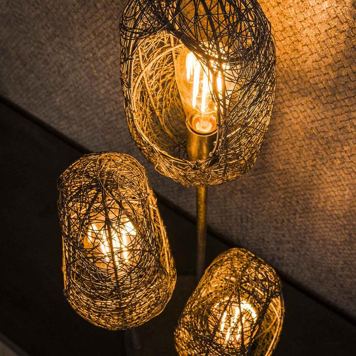 Dimehouse Tafellamp Debra 3-lichts Metaal Zwart