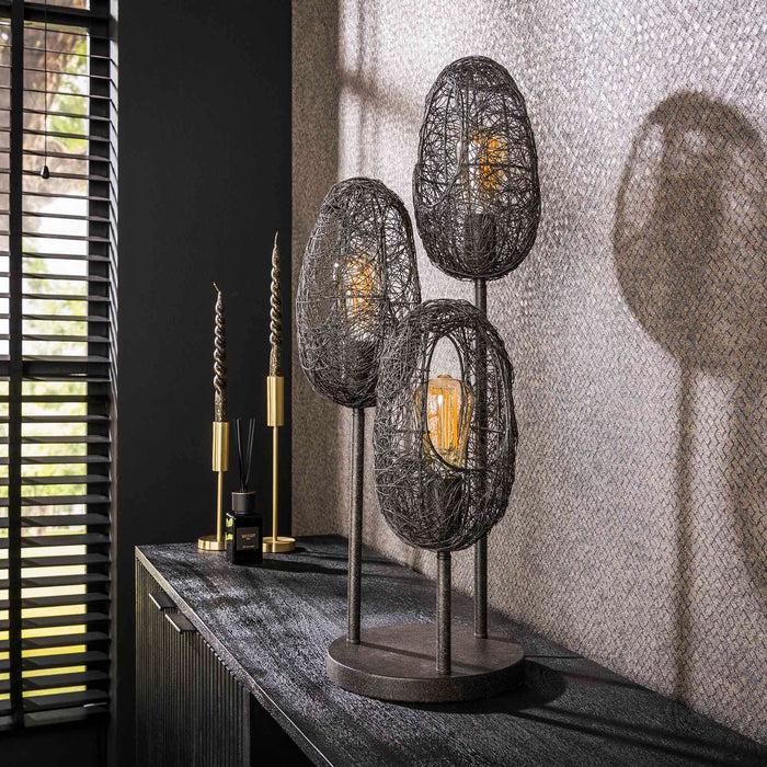 Dimehouse Tafellamp Debra 3-lichts Metaal Zwart