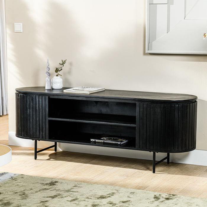 Dimehouse TV Meubel Zwart Acaciahout Judith