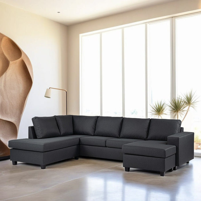 dimehouse U-bank Riley stof antraciet