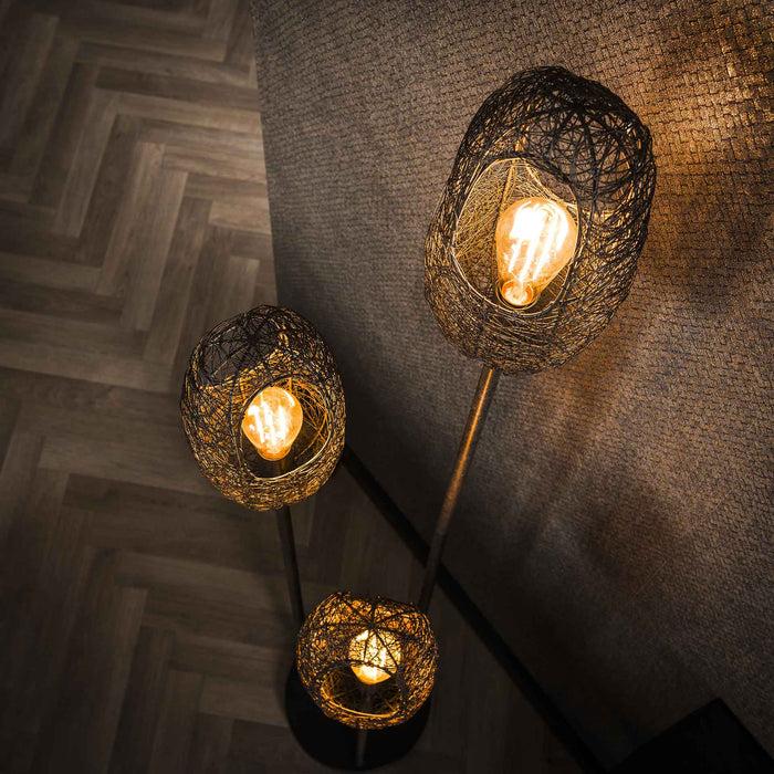 Dimehouse Vloerlamp Debra 3-lichts Metaal Zwart