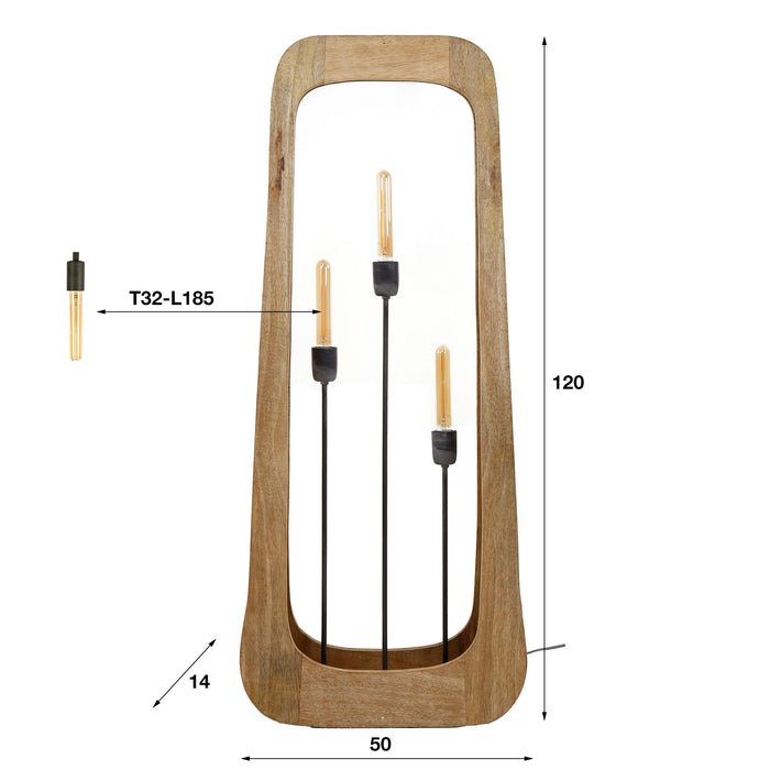 Dimehouse Vloerlamp Organisch Akira Mangohout 3L