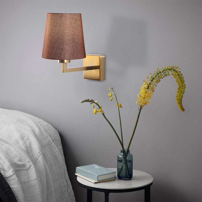 dimehouse Wandlamp 1-lichts Goud Stof Ashburn