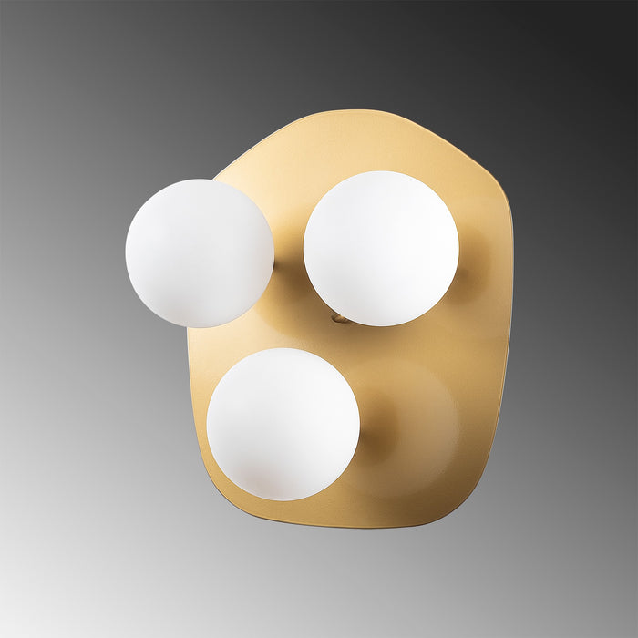 Dimehouse Wandlamp 3-lichts Goud Glas Axel