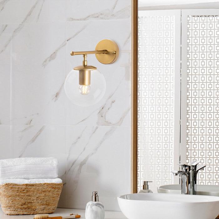 Dimehouse Wandlamp Goud Helder Glas Obsidian