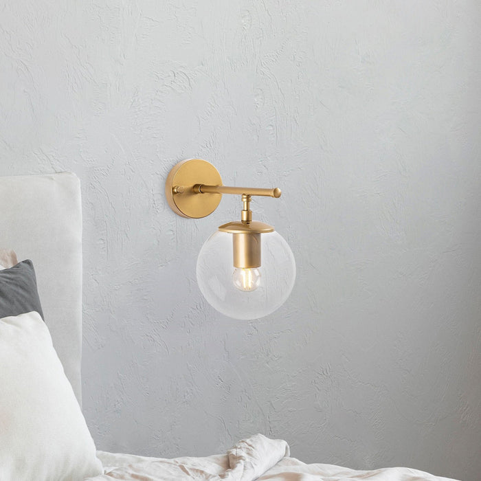 dimehouse Wandlamp Goud Helder Glas Obsidian