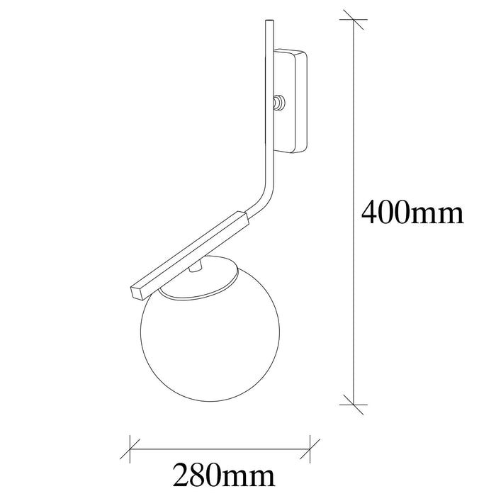 Dimehouse Wandlamp Zwart Glas Crux