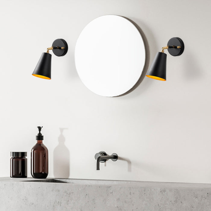 Dimehouse Wandlamp Zwart Goud Glas Glacier