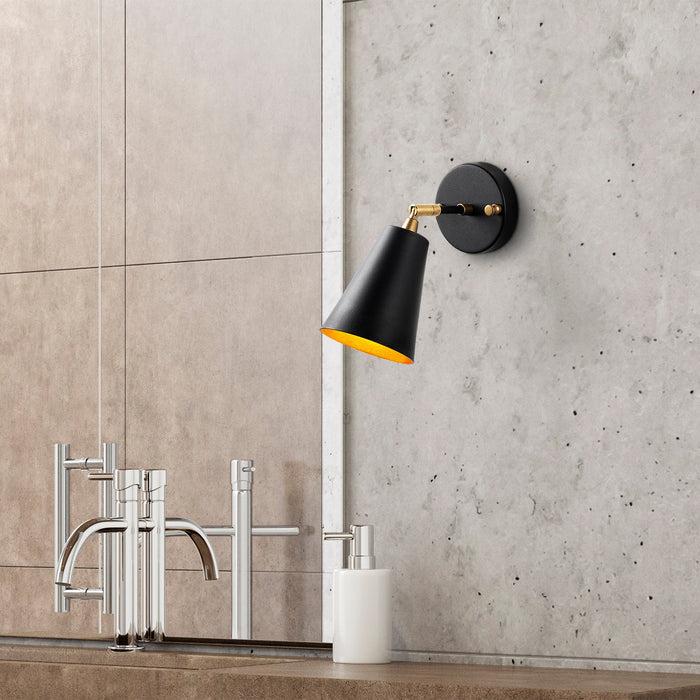 dimehouse Wandlamp Zwart Goud Glas Glacier