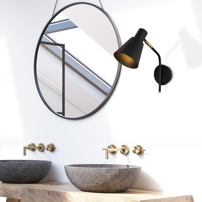 Dimehouse Wandlamp Zwart Goud Metaal Crimson