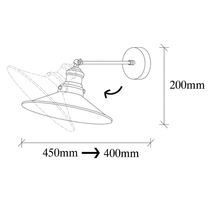 Dimehouse Wandlamp Zwart Goud Metaal Forge