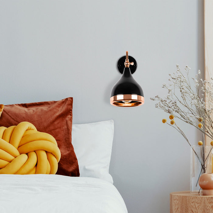 Dimehouse Wandlamp Zwart Koper Metaal Grip