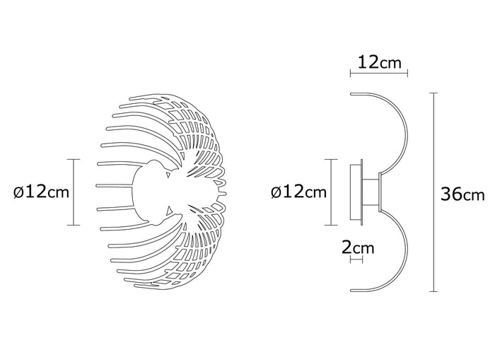 Dimehouse Wandlamp Zwart Metaal Poise