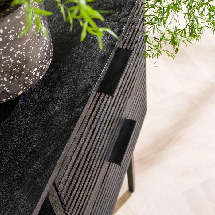 Dimehouse Dressoir Zwart Hazel Mangohout 2 Deuren En 2 Lades 170x40x80 Cm