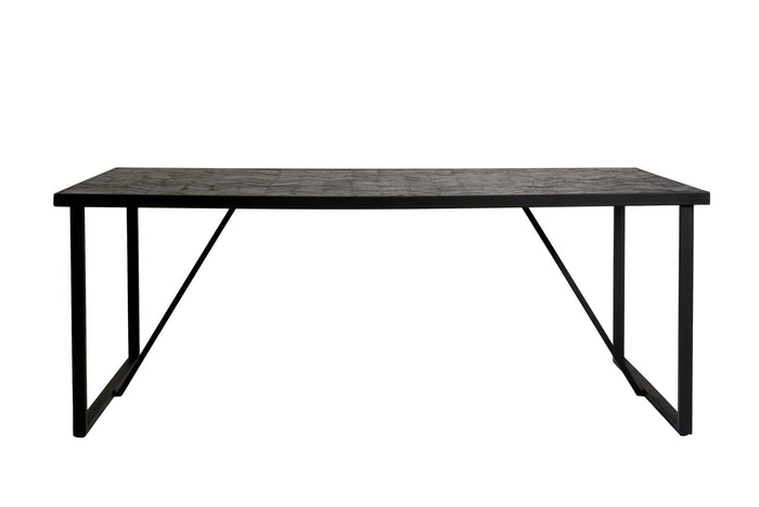 Dimehouse Eettafel Blackster Teakhout Zwart 160x90 Cm