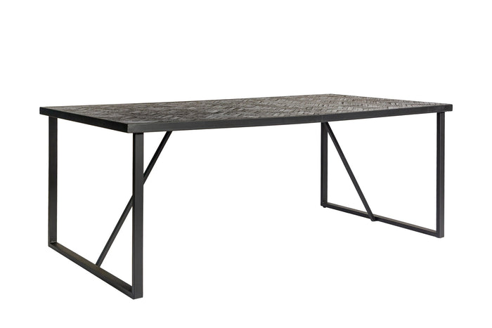 Dimehouse Eettafel Blackster Teakhout Zwart 160x90 Cm