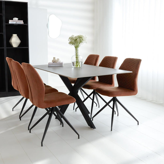 Dimehouse Eettafel Edin Sintered Stone Marmerlook Grijs