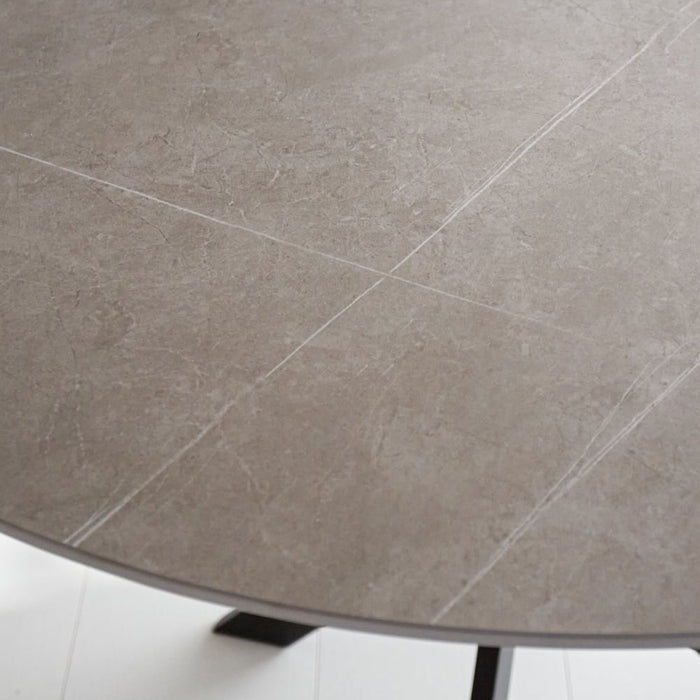Dimehouse Eettafel Rond Sintered Stone Marmerlook Grijs Yuna