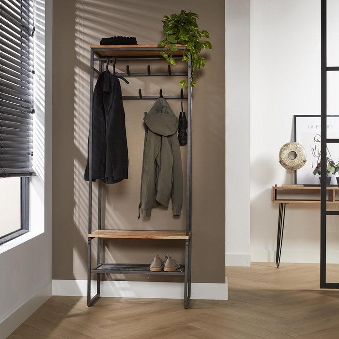 dimehouse Garderobekapstok Karl 8-Haaks - Met Schoenenrek & Hoedenplank