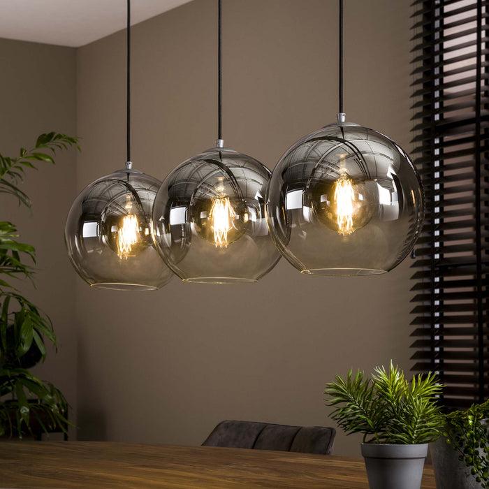 dimehouse Glazen hanglamp Juliette 3-lichts smokey glass