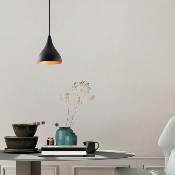 Dimehouse Hanglamp 1-lichts Zwart Drop Metaal Allure