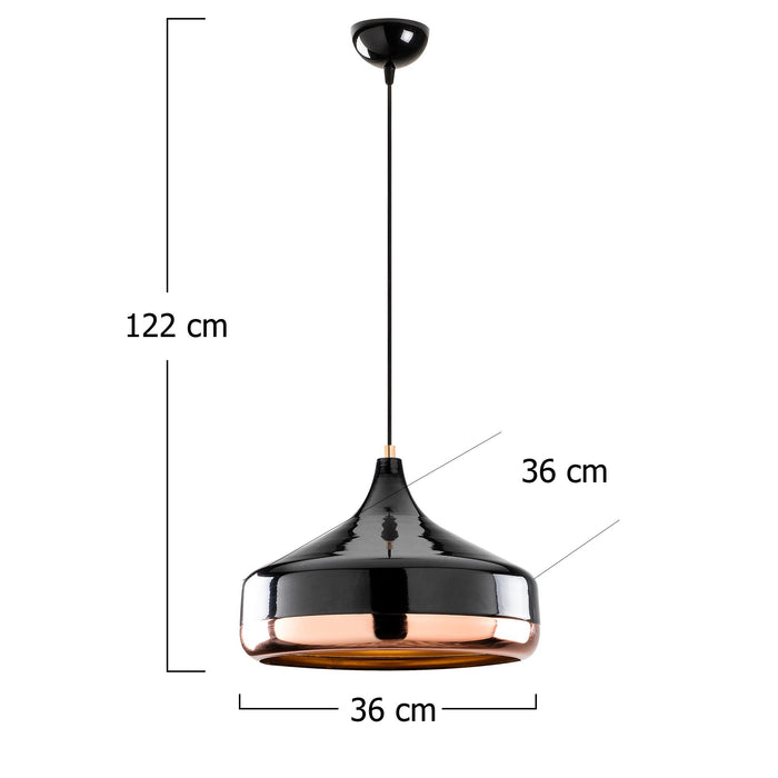 Dimehouse Hanglamp 1-lichts Zwart Koper Metaal Grip