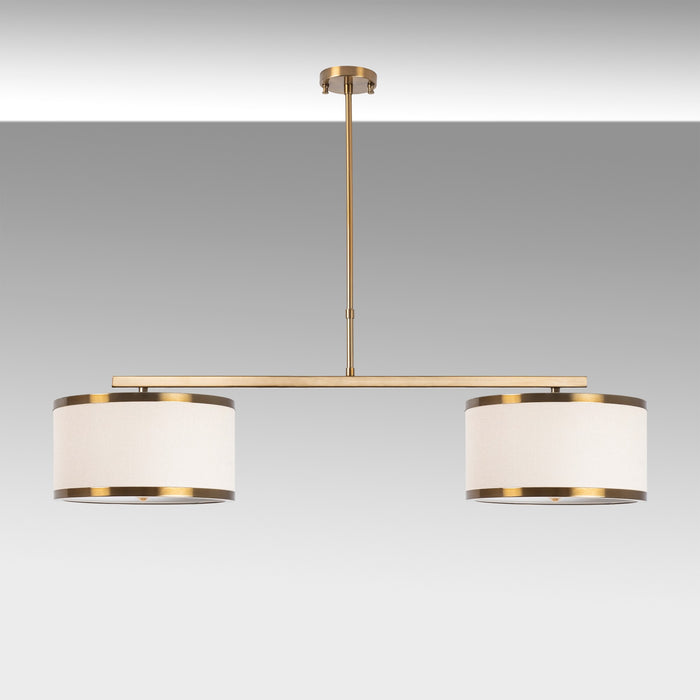 Dimehouse Hanglamp 2-lichts Bronskleurig Stof Frost