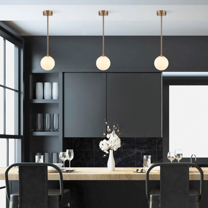 dimehouse Hanglamp 3-lichts Bronskleurig met Witte Kap Metaal Flint