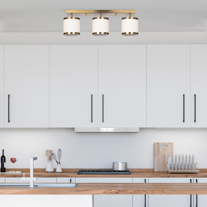 Dimehouse Hanglamp 3-lichts Bronskleurig Stof Frost