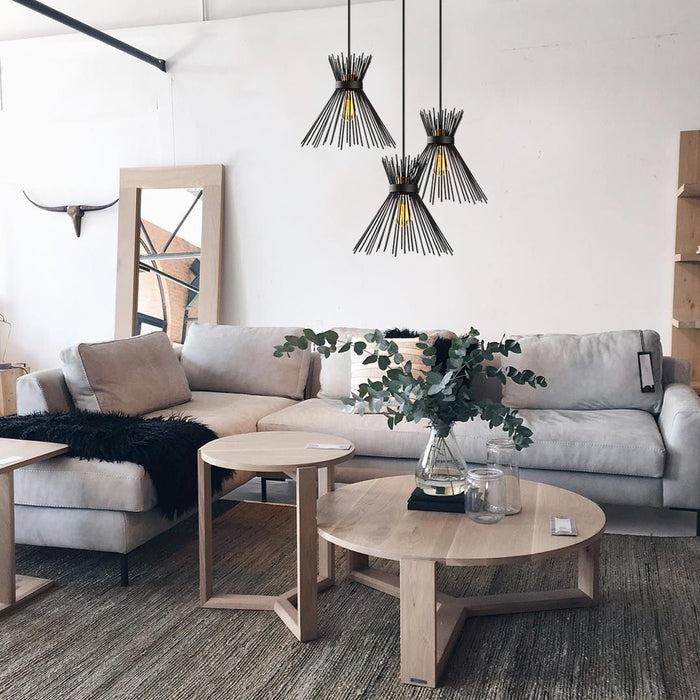 dimehouse Hanglamp 3-lichts Getrapt Zwart Metaal Lyric