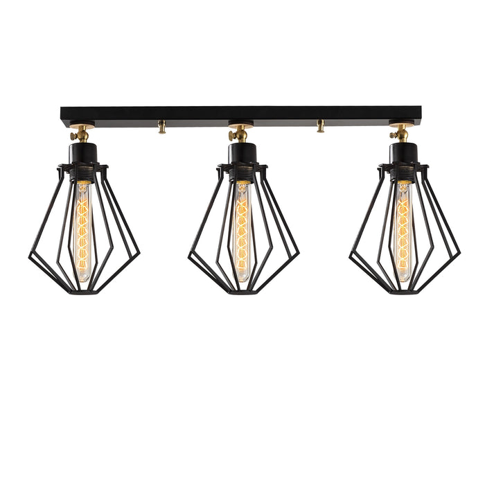 Dimehouse Hanglamp 3-lichts Zwart Goud Metaal Palisade