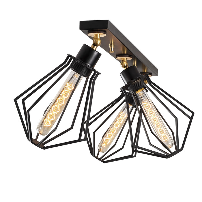 Dimehouse Hanglamp 3-lichts Zwart Goud Metaal Palisade