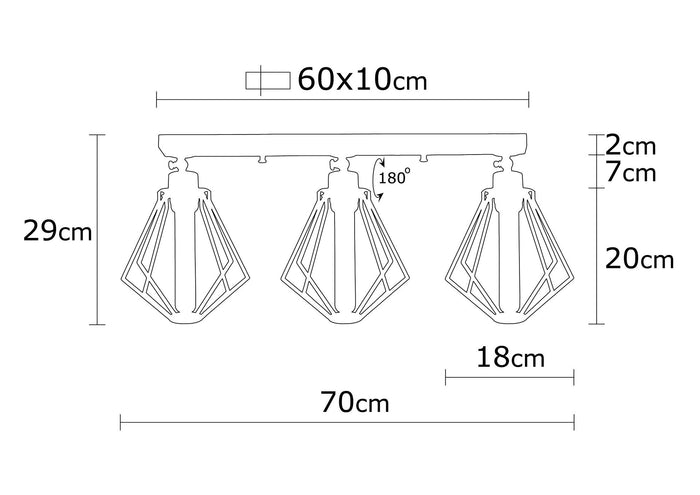 Dimehouse Hanglamp 3-lichts Zwart Goud Metaal Palisade