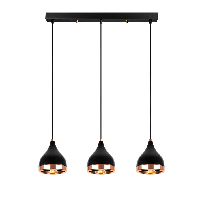 Dimehouse Hanglamp 3-lichts Zwart Koper Metaal Grip