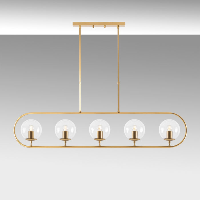 Dimehouse Hanglamp 5-lichts Goud Helder Glas Lucent