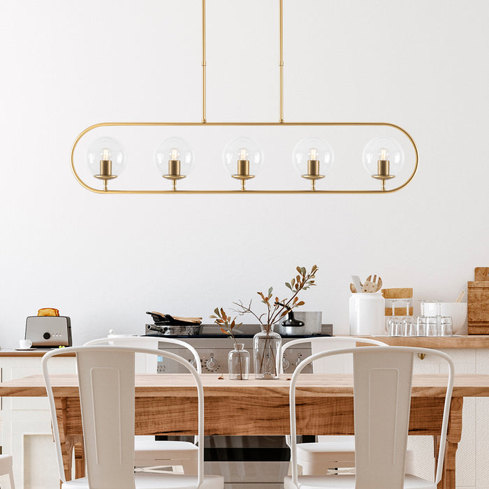 dimehouse Hanglamp 5-lichts Goud Helder Glas Lucent