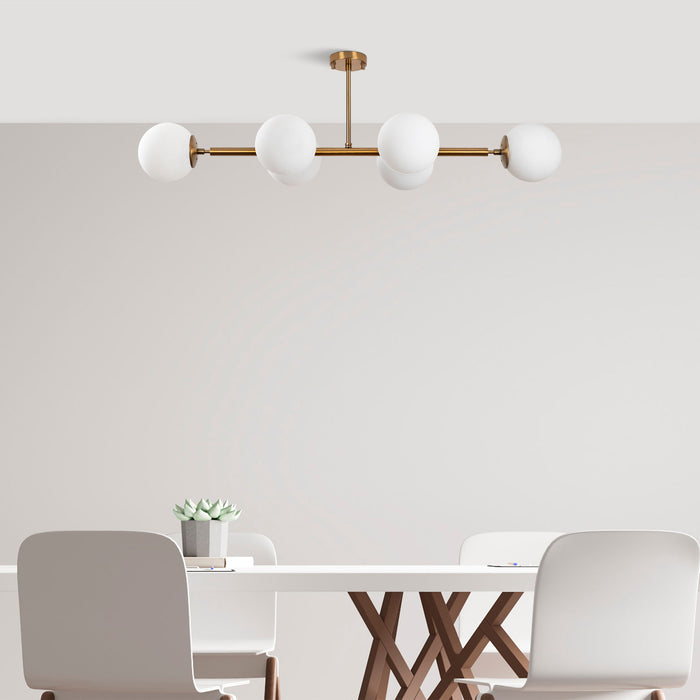 Dimehouse Hanglamp 6-lichts Bronskleurig Glas Radiance