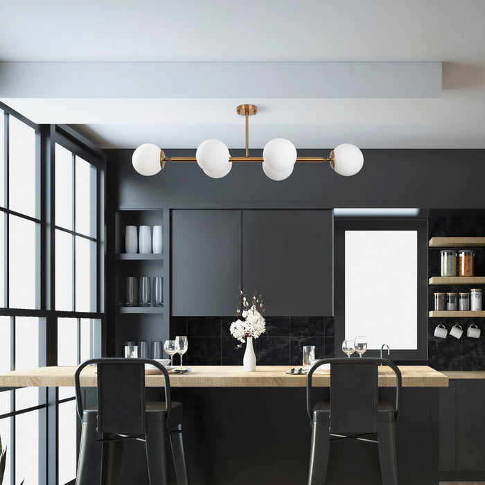 dimehouse Hanglamp 6-lichts Bronskleurig Glas Radiance