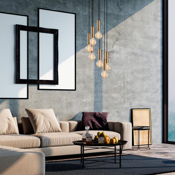 dimehouse Hanglamp 7-lichts Getrapt Bronskleurig Metaal Scarlet